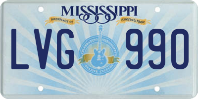 MS license plate LVG990