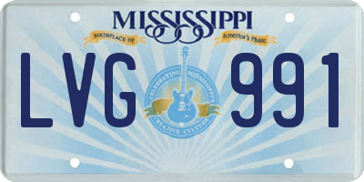 MS license plate LVG991