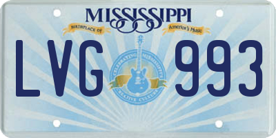 MS license plate LVG993