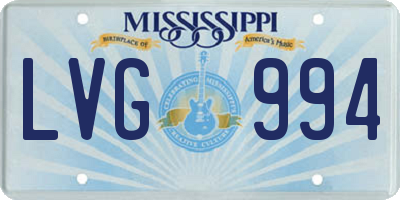MS license plate LVG994