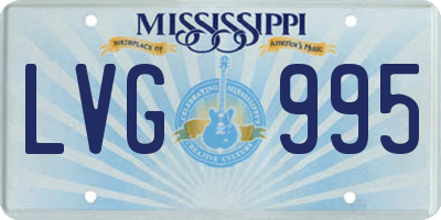 MS license plate LVG995