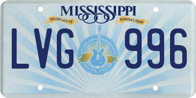 MS license plate LVG996