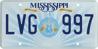 MS license plate LVG997