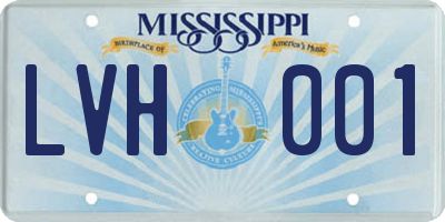 MS license plate LVH001