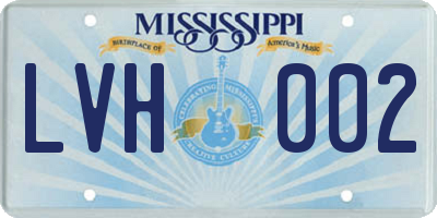 MS license plate LVH002