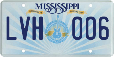 MS license plate LVH006