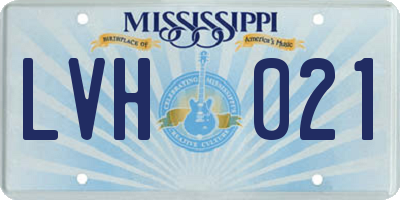 MS license plate LVH021