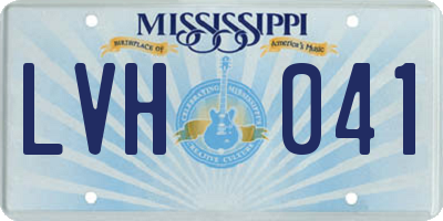 MS license plate LVH041