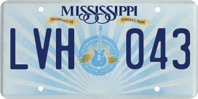 MS license plate LVH043