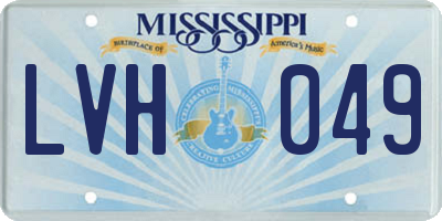 MS license plate LVH049