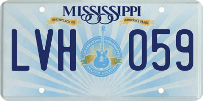 MS license plate LVH059