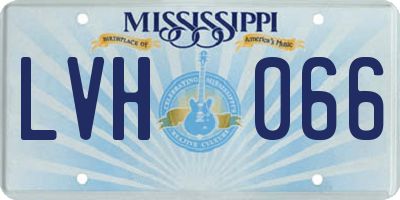 MS license plate LVH066
