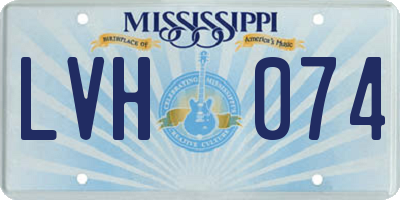 MS license plate LVH074