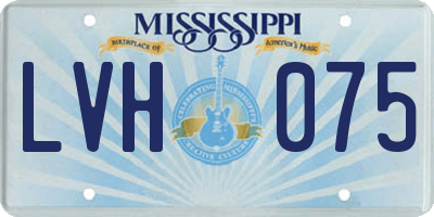 MS license plate LVH075