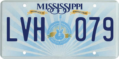 MS license plate LVH079