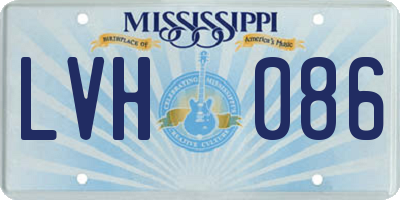 MS license plate LVH086