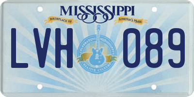 MS license plate LVH089