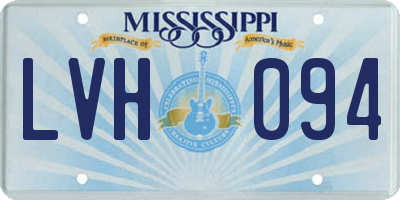 MS license plate LVH094
