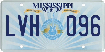 MS license plate LVH096