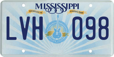 MS license plate LVH098