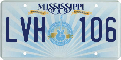 MS license plate LVH106