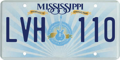 MS license plate LVH110
