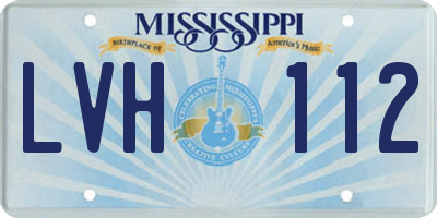 MS license plate LVH112