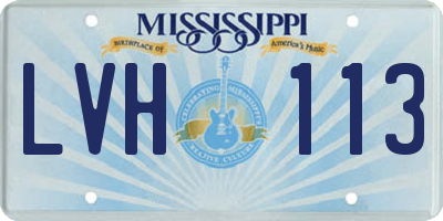 MS license plate LVH113