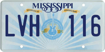 MS license plate LVH116