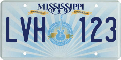 MS license plate LVH123
