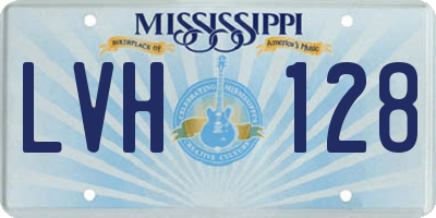 MS license plate LVH128