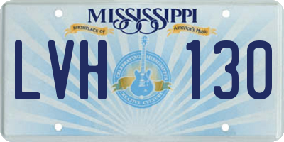 MS license plate LVH130