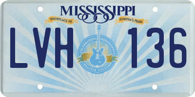 MS license plate LVH136
