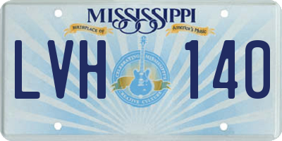 MS license plate LVH140