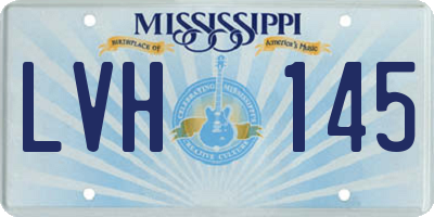 MS license plate LVH145