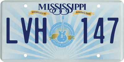 MS license plate LVH147