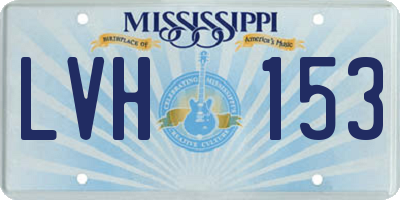 MS license plate LVH153