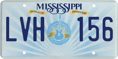 MS license plate LVH156