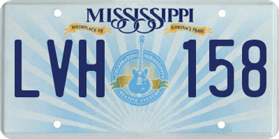 MS license plate LVH158