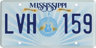 MS license plate LVH159