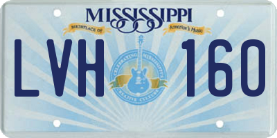 MS license plate LVH160