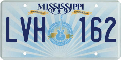 MS license plate LVH162