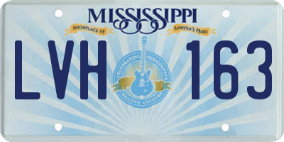 MS license plate LVH163