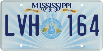 MS license plate LVH164