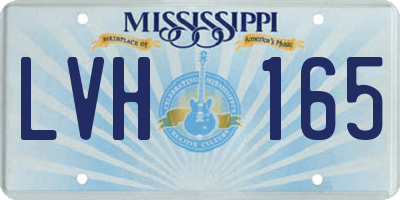 MS license plate LVH165