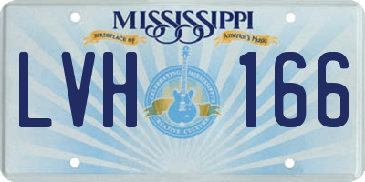 MS license plate LVH166