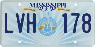 MS license plate LVH178