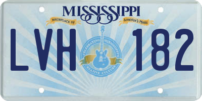 MS license plate LVH182