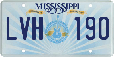 MS license plate LVH190