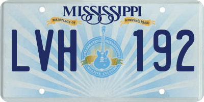 MS license plate LVH192